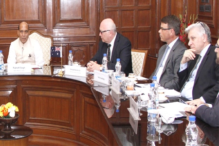 Mr. George Brandis QC called on the Union Home Minister Shri Rajnath Singh-indianbureaucracy