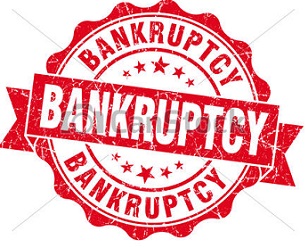 Bankruptcy red grunge vintage seal