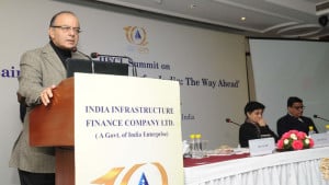 The Union Minister for Finance, Corporate Affairs and Information & Broadcasting, Shri Arun Jaitley addressing the  National level Summit on Sustainable Infrastructure for India: The Way Ahead, on the occasion of the 10th foundation day of India Infrastructure Finance Company Ltd. (IIFCL), in New Delhi on January 05, 2016.