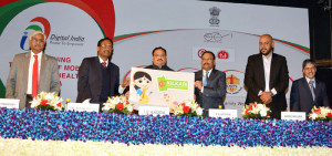 The Union Minister for Health & Family Welfare, Shri J.P. Nadda launching the four Mobile-Health initiatives for extending public healthcare services across the country-Kilkari, Mobile Academy, m-Cessation and TB Missed Call, in New Delhi on January 15, 2016.