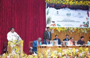 The Union Minister for Agriculture and Farmers Welfare, Shri Radha Mohan Singh addressing the National Conference on Sustainable Agriculture and Farmers Welfare, in Gangtok, Sikkim on January 17, 2016.