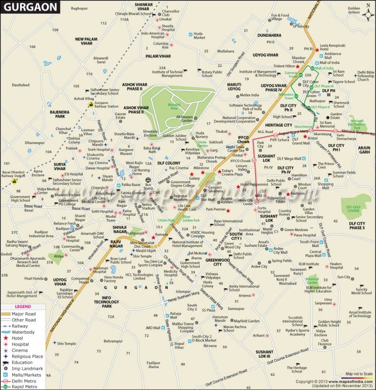 Gurugram City map-indianbureaucracy