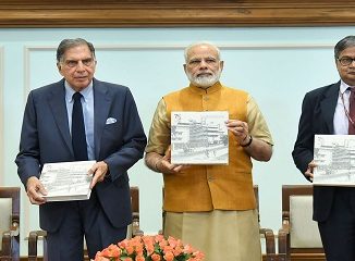 Narendra Modi releasing the Platinum Jubilee Milestone book-indianbureaucracy