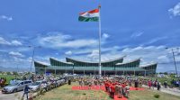 Inaguration of monumental national flag at tirupati airport -indianbureaucracy