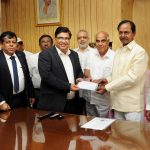 Chief Minister of Telangana hands over advance cheque to BHEL