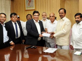 Chief Minister of Telangana hands over advance cheque to BHEL