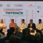 Media Interaction by Raksha Mantri at DefExpo 2018