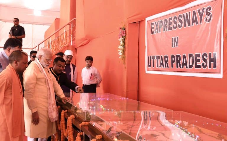 Narendra Modi, laid the Foundation Stone of the Poorvanchal Expressway