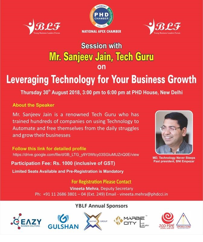 Leveraging Technology for Your Business Growth" - Session with Mr. Sanjeev Jain, Tech Guru