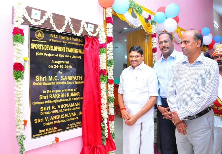 Sports Development Training Hall provided by NLC under CSR