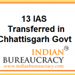 13 IAS transferred in Chhattisgarh