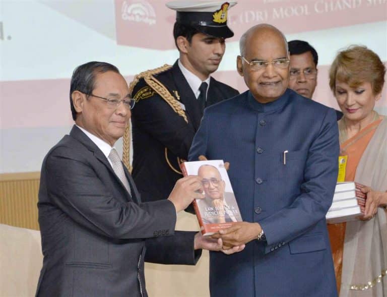 President of India receives 1st copy of book- Law, Justice and Judicial Power – Justice P N Bhagwati’s Approach