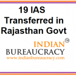 19 IAS Officers in Rajastha