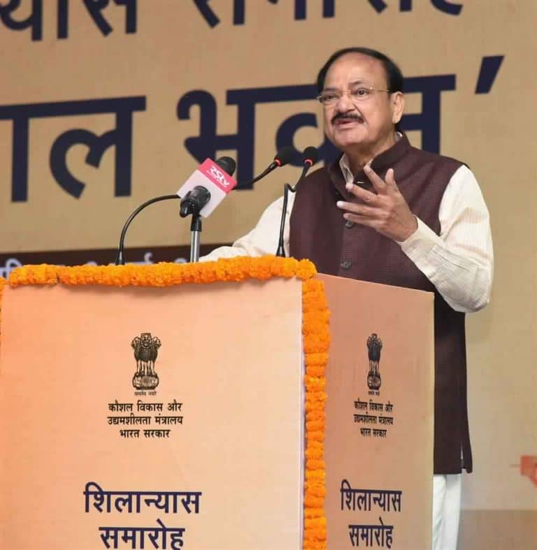 lays foundation stone of Kaushal Bhawan, the proposed office of the Ministry of Skill Development and Entrepreneurship