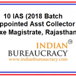 10 IAS appointed Asst Collector & Exe Magistrate, Rajasthan