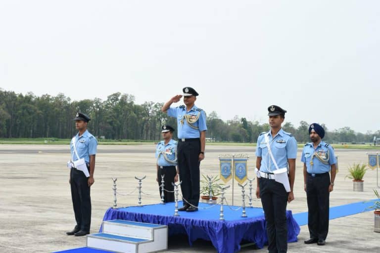 Air Marshal RD Mathur visits Air Force Station Tezpur