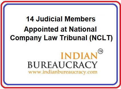 14 Judicial Members at National Company Law Tribunal ( NCLT)
