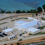 Aerial view of Space Fence facility in Kwajalein Atoll. Lockheed Martin photo