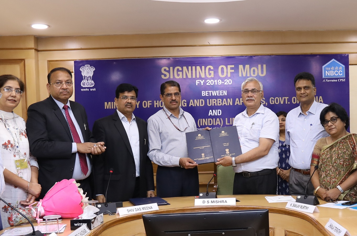 NBCC Signs Annual MoU with Ministry for FY 2019 20