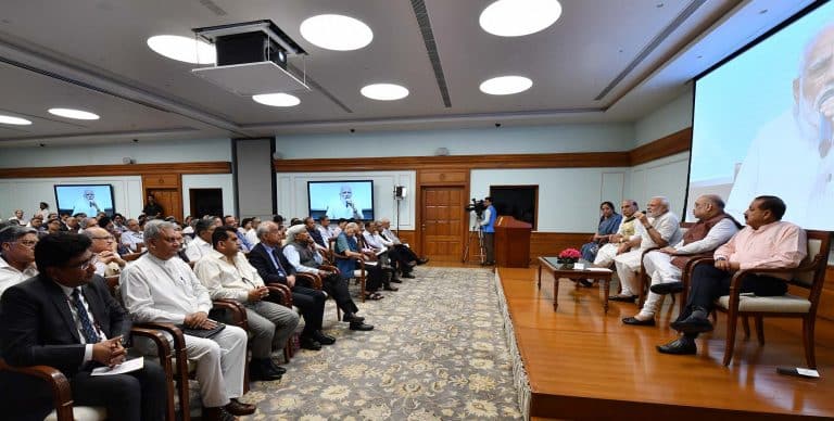 arendra Modi interacting with the Secretaries to the Government of India