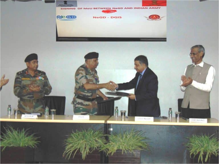 MOU Between Indian Army and National e-Governance Division