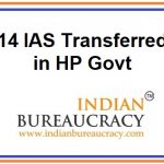 14 IAS transfers in HP Govt
