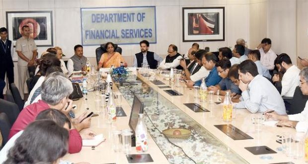 Finance Minister meets Bankers and reviews the Bank performance