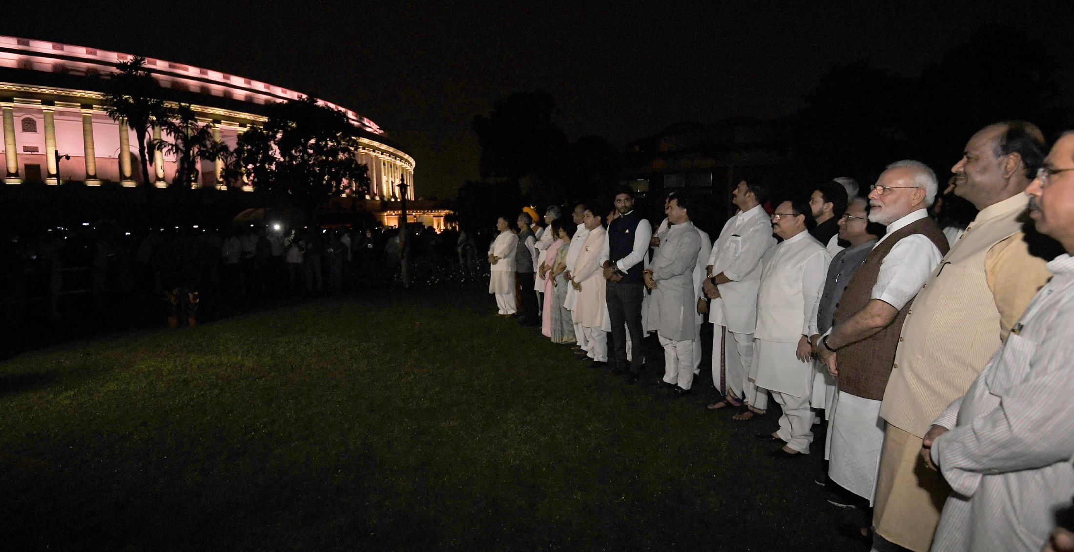 PM Modi inaugurates the dynamic lighting at Parliament House Complex