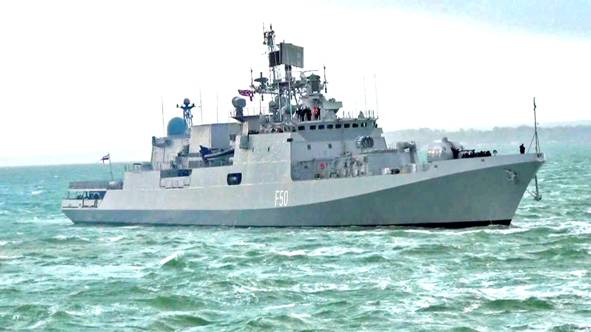 INS Tarkash at Lagos, Nigeria