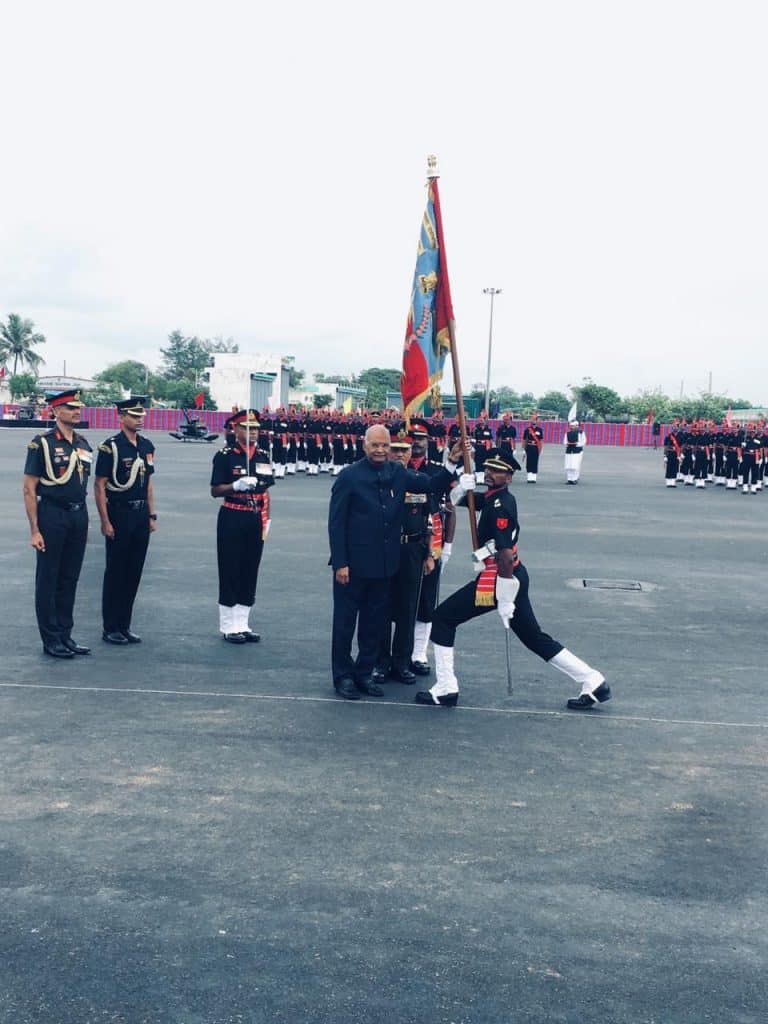 President of India Awards Colours to Corps of Army Air Defence