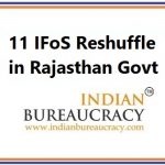 11 IFoS Reshuffle in rajasthan Govt