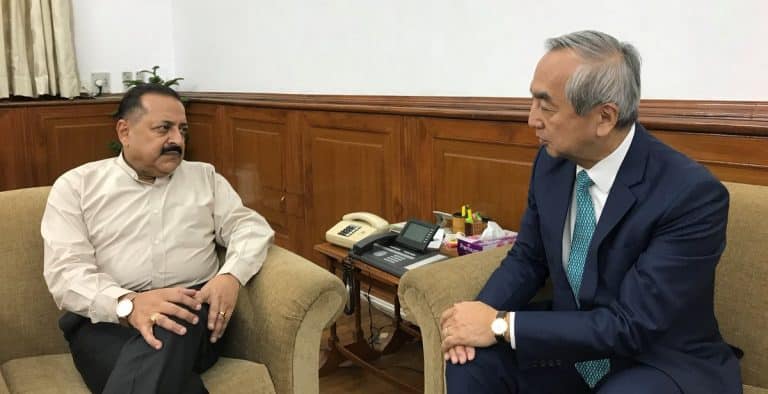 Japanese Ambassador Kenji Hiramatsu calls on MoS PMO Dr Jitendra Singh