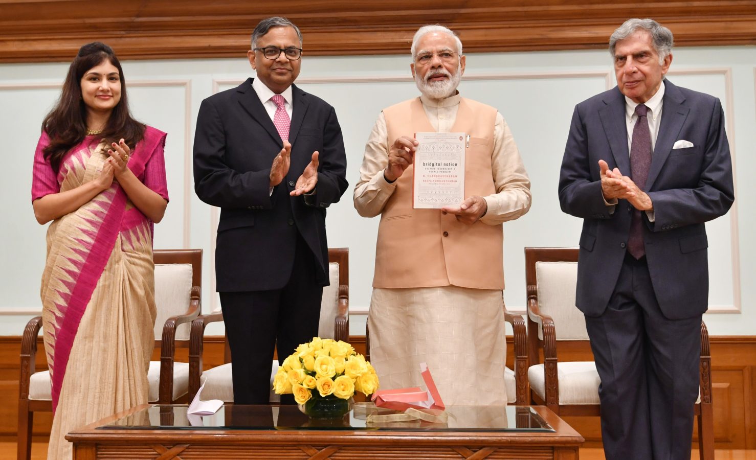 Prime Minister Shri Narendra Modi today unveiled the book Bridgital Nation