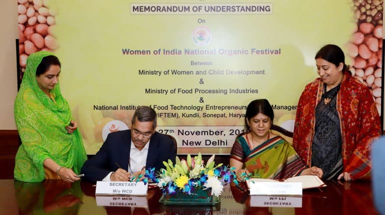 WCD Ministry MoU with Ministry of Food Processing Industries