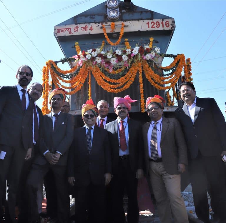 DFCCIL Flags off first trial run Double Stack Train
