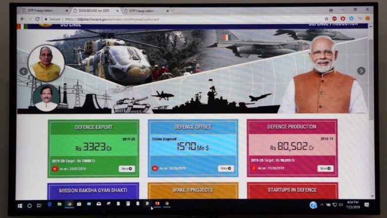Raksha Mantri launches Dashboard of Defence Department