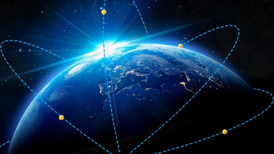 Satellite constellations harvest energy for near-total global coverageSatellite constellations harvest energy for near-total global coverage