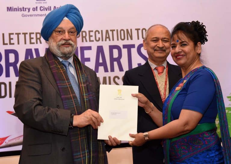 Letters of appreciation given to Air India Employees
