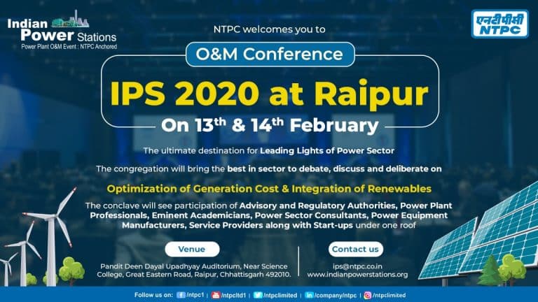 NTPC to organise the 9th edition of O&M- IPS 2020