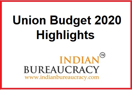 Union Budget 2020-21 Highlights