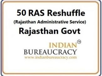 50 RAS Transfer in Rajasthan Govt