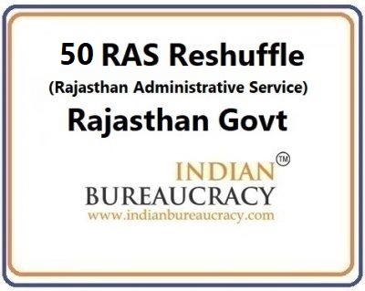 50 RAS Transfer in Rajasthan Govt