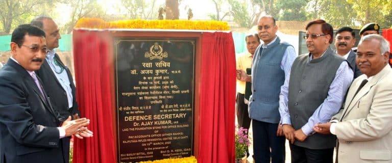 Defence Secretary lays foundation of Pay Accounts Office (Other Ranks) Rajputana Rifles Regimental Centre