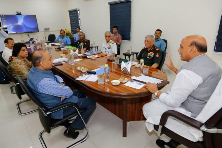 Raksha Mantri Shri Rajnath Singh reviews Ministry of Defence action plan to deal with
