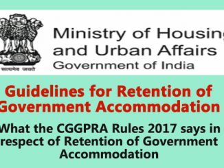 Retention of houses allowed for allottees under Central Government General Pool Residential Accommodation(CGGPRA) Rules, 2017 till 31st May 2020