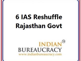 6 IAS Reshuffle in Rajasthan Govt