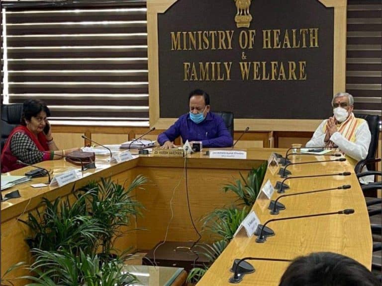 Dr. Harsh Vardhan chairs a video conference with States regarding the steps taken on COVID-19