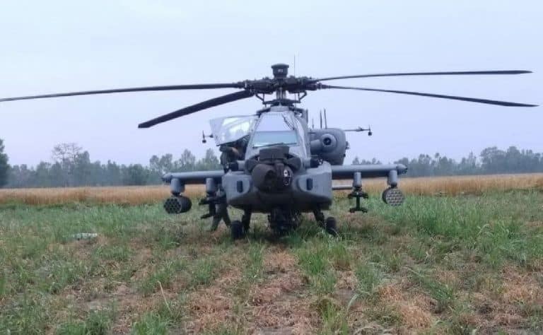 Precautionary Landing by Apache Helicopter of IAF