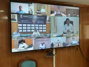 Ramesh Pokhriyal 'Nishank' chairs a meeting through video conference with all 23 IITs Directors