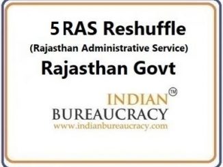 5 RAS Transfer in Rajasthan Govt